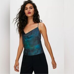 Aritzia Elegant Blue Green and Black Women's Cami Top